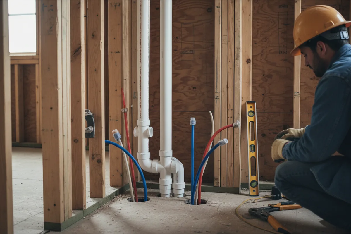Drain and supply rough-in during Drain Cleaning in Berwyn